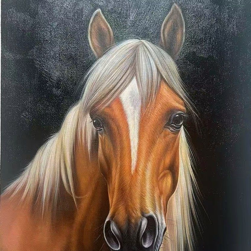 Hand-painted portrait of a Ponies, showing the breed's coat and expression